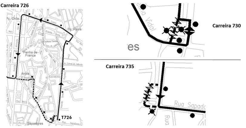 mapa alteração 726 – 730 – 735 no dia 2 outubro