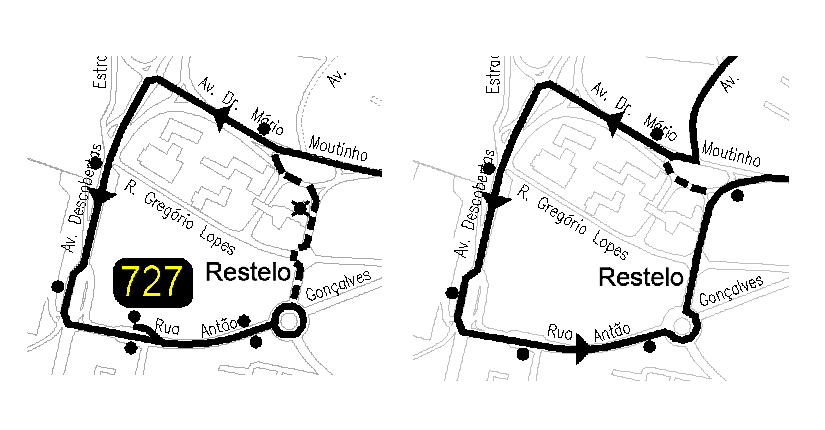 mapa alteração 727-760 no dia 30 outubro