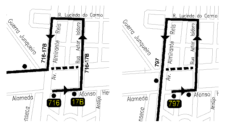 mapa alteração das 716-797-17B no dia 23 outubro