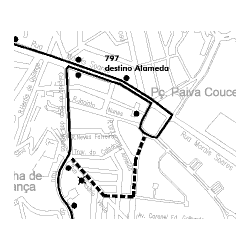 mapa alteração 797 a partir 13 outubro durante 3 meses